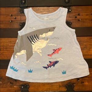 Old Navy Kids Tank Top with Shark Print - Light Blue and Gray